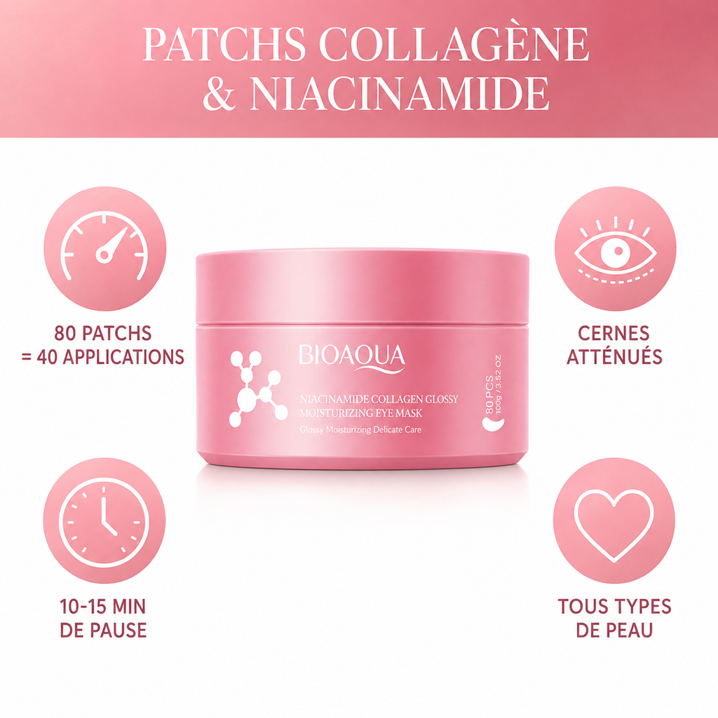 Patchs Yeux Collagène & Niacinamide — L'Éclat Immédiat