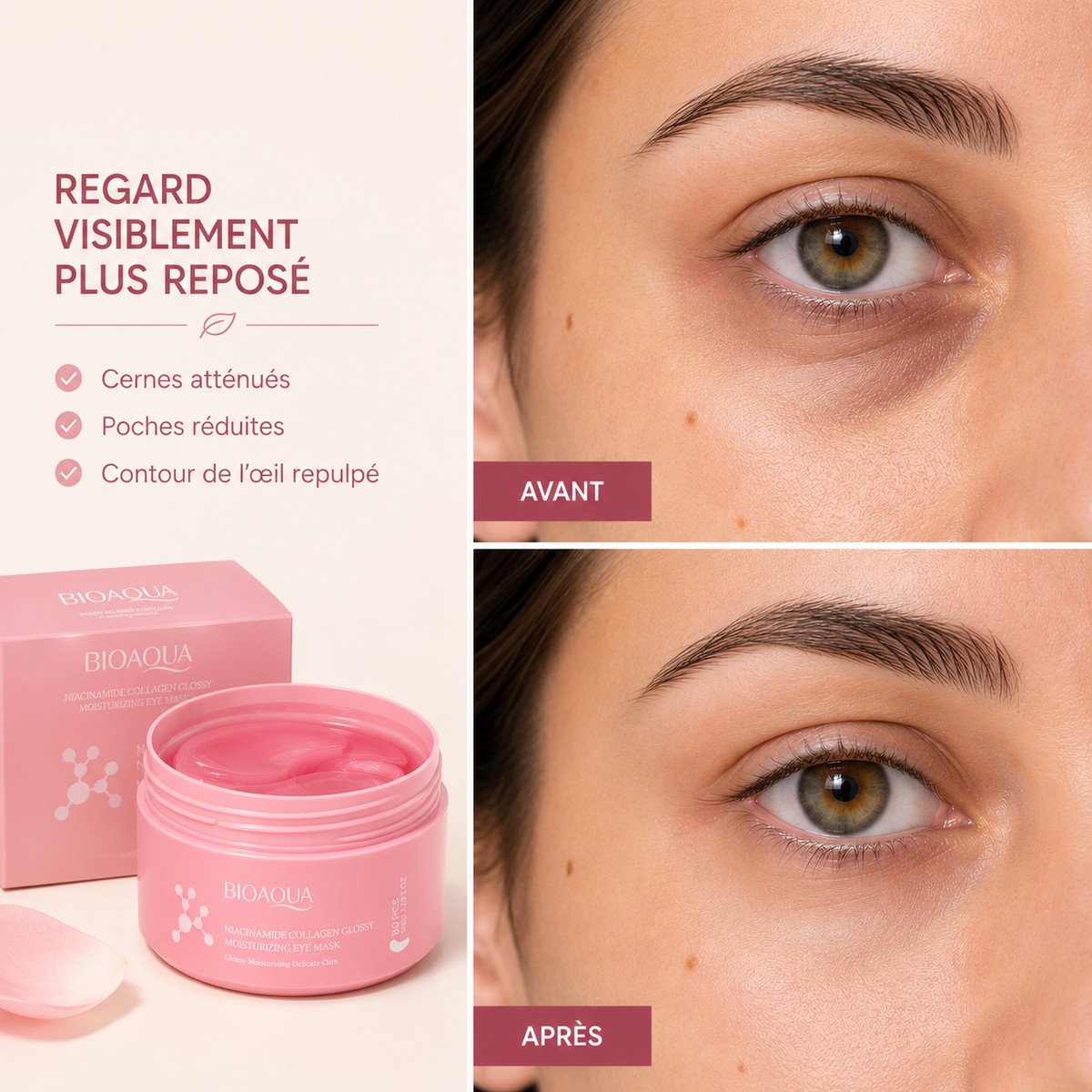 Patchs Yeux Collagène & Niacinamide — L'Éclat Immédiat